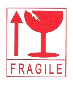 FRAGILE Aufkleber / Zerbrechlich Etiketten (45 B&ouml;gen)