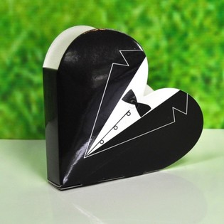 Hochzeit Gastgeschenk Verpackung - Herz Smoking (12 Stk.)