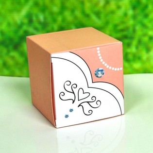 Hochzeit Geschenkbox für Gastgeschenke - Motiv Braut / Frau (12 Stk.)