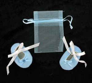 Baby-Schühchen mit Geschenktüte - Blau (12 Paar)