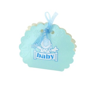 Geburtsverpackung f&uuml;r Gastgeschenke - Blau (12 Stk.)