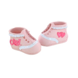 Babyparty Tortenaufsatz - Rosa Babyschuh (2 Stk.)