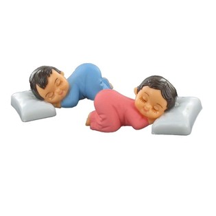 TORTENAUFSATZ - SCHLAFENDES BABY MIT KISSEN (56 Stk.)