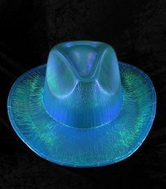 COWBOY-GLITZERHUT - BLAU (6 Stk.)