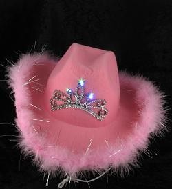 COWBOY-HUT MIT LICHT - ROSA (6 Stk.)