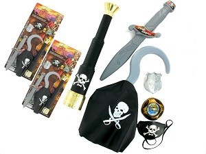 Piraten-Set auf Karte - Modell 1 (6er-Pack)