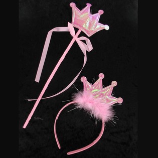 PRINZESSINNEN-DIADEM MIT ZAUBERSTAB (12 Stk.)