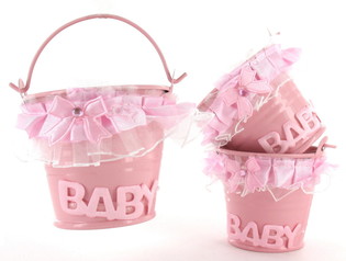 DEKORATION BUCKET - BABY PINK (12p.)