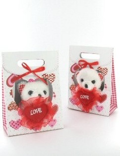 "I LOVE YOU" Teddyb&auml;r in Tragetasche (6er-Pack)
