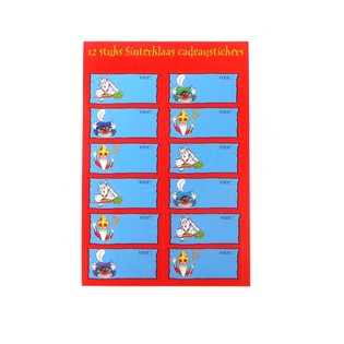 Sinterklaas Nikolaus Geschenkaufkleber (24 Stk.) - 12er Pack