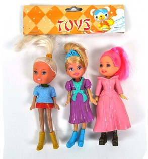 3 Mini-Puppen im Beutel (10er-Pack)
