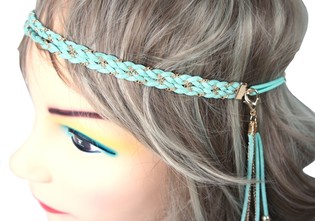 Haarband mit Federn Mint (1 Stk.)