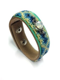 Luxus Armband im Ibiza-Look Mintgr&uuml;n (1 Stk.)