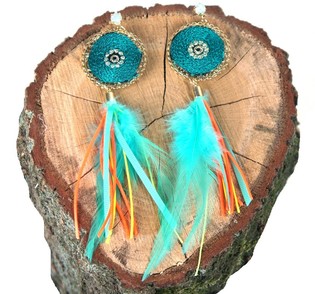 Bunte Ohrringe im Ibiza-Look (1 Stk.)