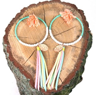 Bunte Ohrringe Ibiza-Style (1 Stk.)