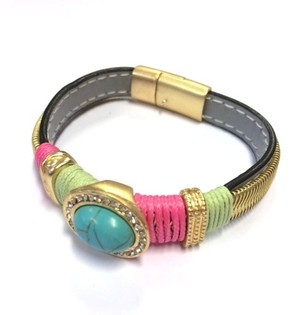 IBIZA LUXURY LOOK Armband Grau / Gr&uuml;n / T&uuml;rkis (1.)