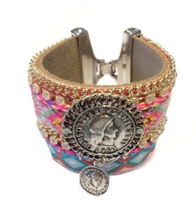 Luxus Ibiza-Style Armband Multicolor M&uuml;nzen (1 Stk.)