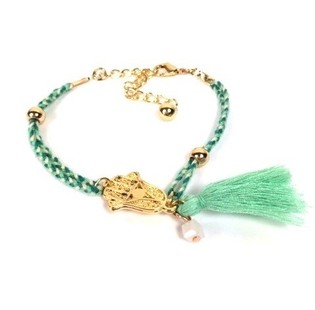 Geflochtenes Armband Blau/Wei&szlig; (1 Stk.)
