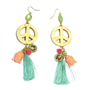 Ohrringe mit Peace-Zeichen im Ibiza-Stil (1 Stk.)