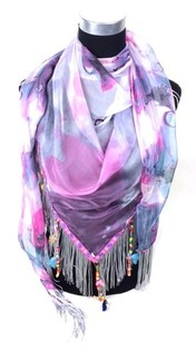 Schal mit Blumenmuster Lila (1 Stk.)