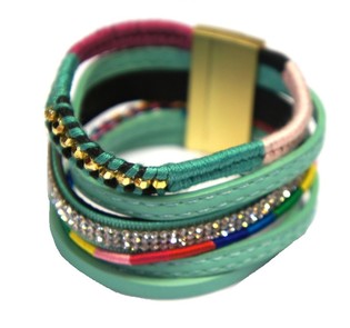 Ibiza Armband T&uuml;rkis - 6-lagig mit Magnetverschluss (1 Stk.)