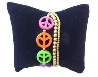 Buntes Peace-Armband im Ibiza-Stil (1 Stk.)