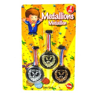 3-teiliges Medaillen-Set auf Karte (12er-Pack)