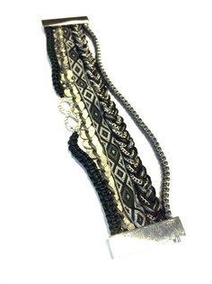 Armband Schwarz/Grau (1 Stk.)