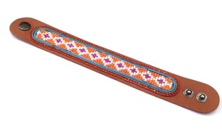 Lederarmband Aztek Rote Strasssteine (1 Stk.)