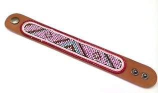 Lederarmband Aztek mit roten Strasssteinen (1 Stk.)