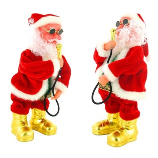 Singender & tanzender Weihnachtsmann mit Mikrofon
