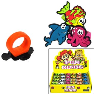KINDER Ringe in DISPLAY - MODELL: Meerestiere (24st).