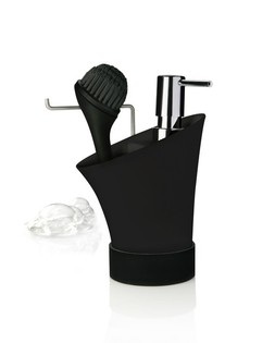 NUANCE - Sp&uuml;l-Organizer-Set mit Seifenspender und Sp&uuml;lb&uuml;rste (1 Set)