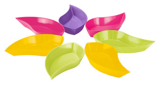 Zak! Designs Flora Blatt-Snackschalen-Set, 7-teilig (1 Set)