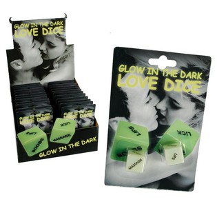 Glow in the dark SEX Würfel in DISPLAY (24st).