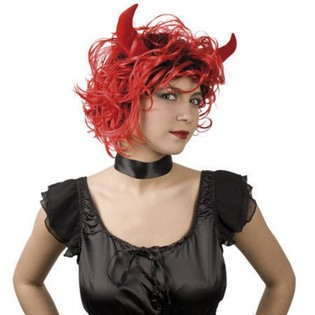 WIG - RED DEVIL mit Curling H&ouml;rner (1.).