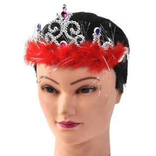 Silberne Prinzessinnenkrone mit Plüsch - Modell 4 (12 Stk.)
