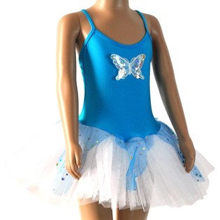 BLAU / WEISS TUTU FÜR KINDER - SIZE 6