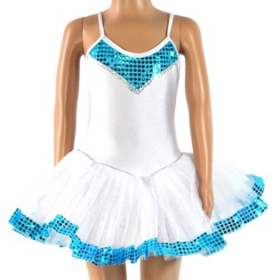 Weiß/Blaues Tutu für Kinder - Größe 8