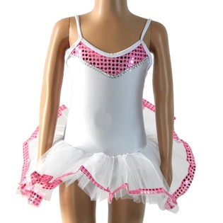 WEISS / rosa Tutu für Kinder - Größe 8