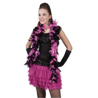 BLACK / PINK BOA F&Uuml;R PRINCESSES 180 CM. (6 Stk.)
