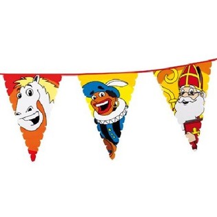 Gro&szlig;e Sinterklaas & Piet Wimpelkette 6 Meter (13 Wimpel)