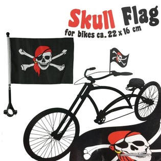 PIRATES FLAG f&uuml;r das Fahrrad 22 x 16 cm. (24st.)