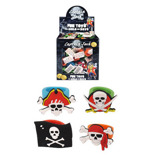 Kinderringe Motiv: Bunte Piraten im Display (156 Stk.)