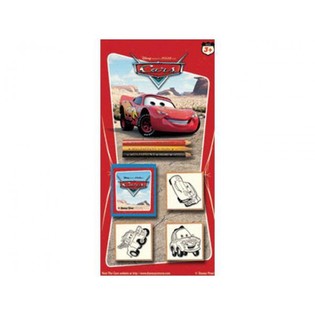 Gro&szlig;e DISNEY CARS FARBE UND STEMPEL SET AUF KARTE (24pcs)