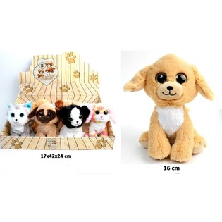 LUXURI&Ouml;SE PL&Uuml;SCHHUNDE, MIX DESIGN 16 CM. HOCH IN DISPLAY (12st.)