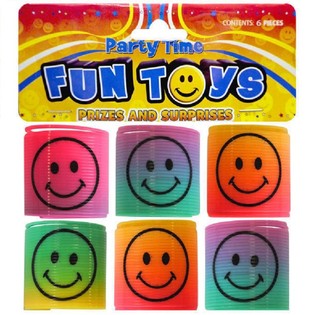 6 ST&Uuml;CK MINI SMILEY SPIRALS &Oslash;3.5 CM. IN LIEFERUNG TASCHE (6 TASCHEN.)