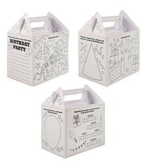 Men&uuml;box &ndash; Happy Birthday &ndash; Zum Ausmalen - 14 x 9,5 x 18 cm (24er-Pack)