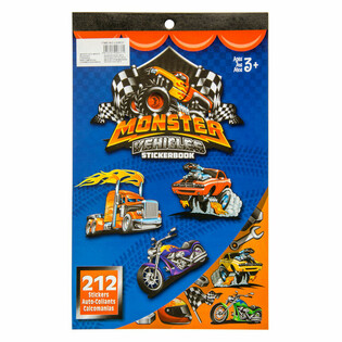 212-TEILIGES MONSTER-LKW-AUFKLEBERBUCH (12 St&uuml;ck)