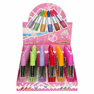 Lippenstift-Kugelschreiber im Display (36 St&uuml;ck)